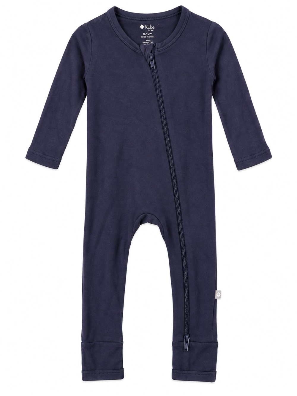 Kyte Baby Navy Bamboo Zipper Romper 6-12M Zip One Piece Sleeper